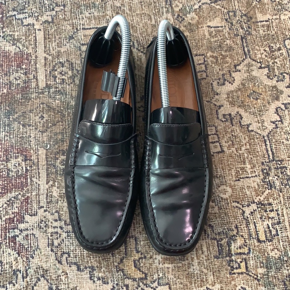 Black Patent Tod’s Driving Loafers Size 8.5